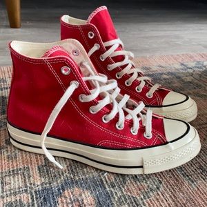 Red 70s chuck taylors
